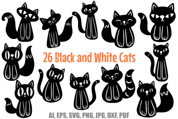 26 Cute Black and White Halloween Kitten