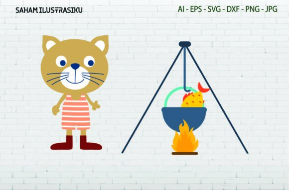 Cat Cooking Fish Results Fishing Svg Review