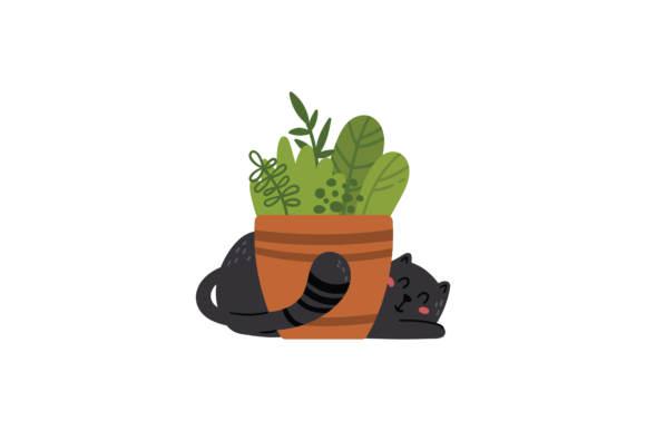 Cat Hiding Behind Potted Plants Svg Review