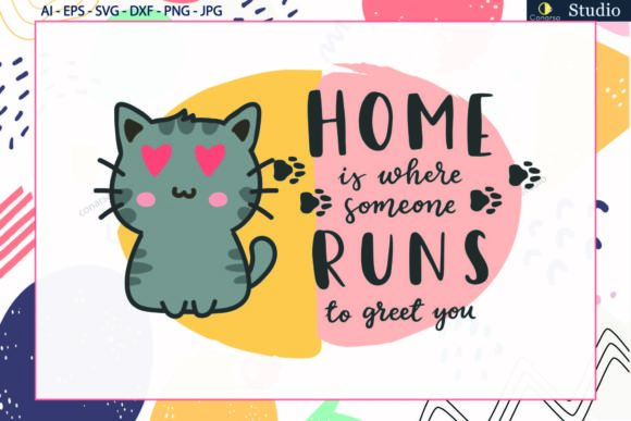 Cat Love Quote Watercolor Embroidery Design