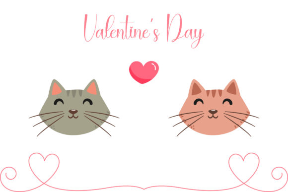 Valentine Cat Couple Illustration Review